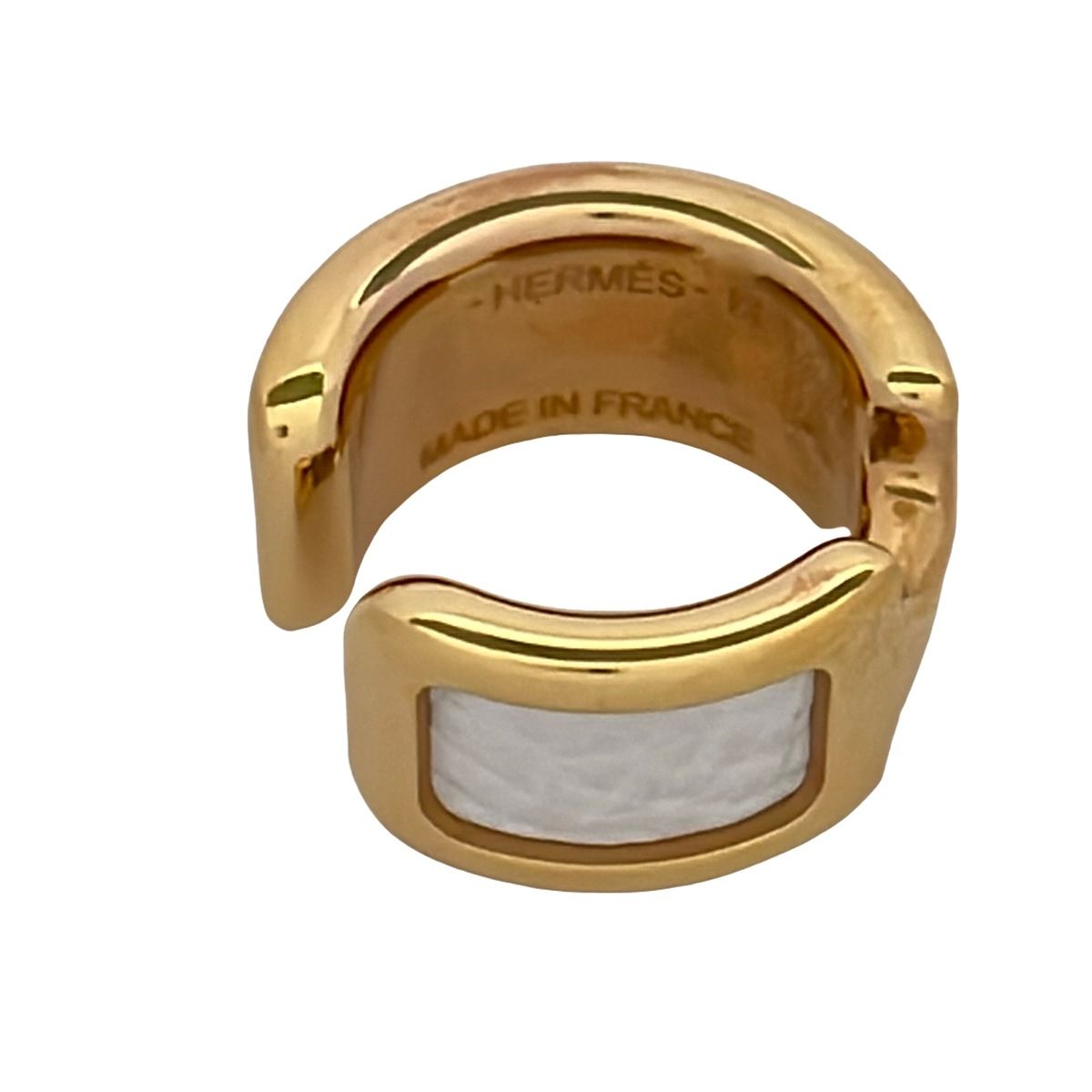Hermes Earrings Olympe Gold White 24.02 — view 4