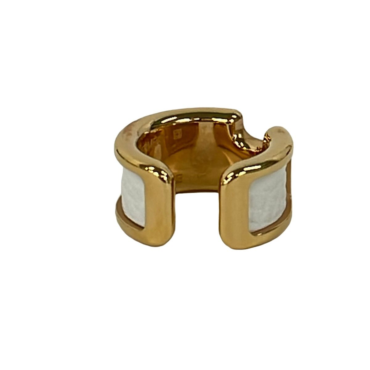 Hermes Earrings Olympe Gold White 24.02 — view 3