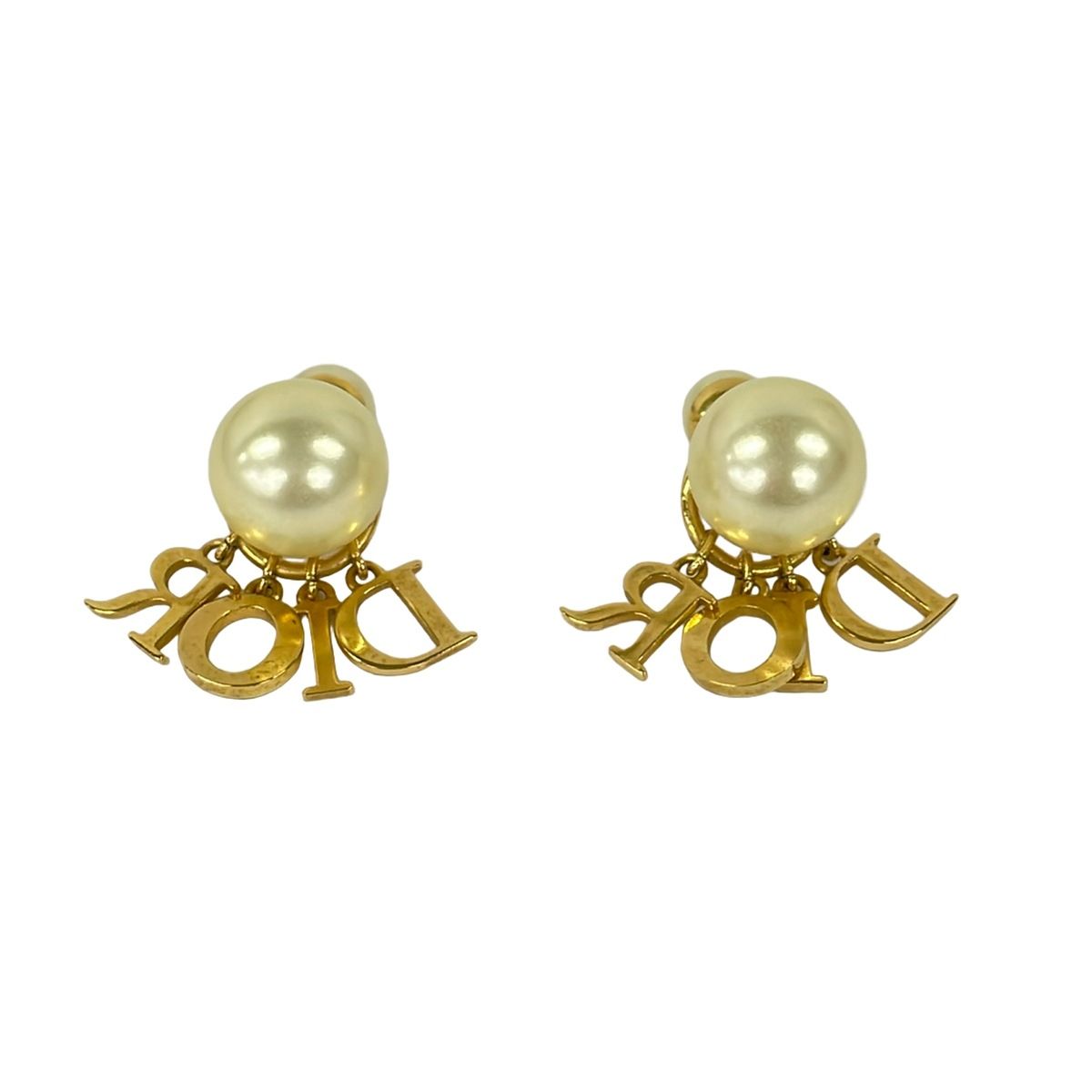 Dior Earrings Tribal Ivory Gold Clear — view 2