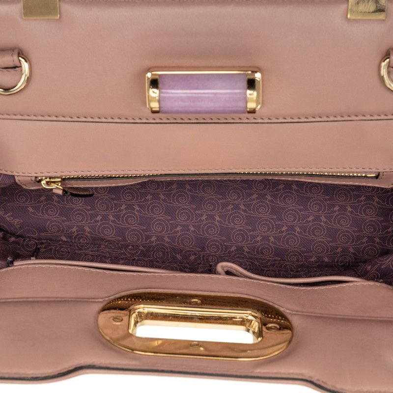 Bvlgari Isabella Rossellini 2-Way Shoulder Bag Purple Beige Leather Canvas — view 4