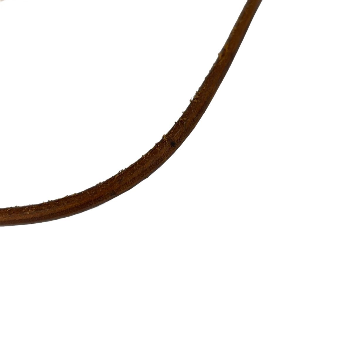 Hermes Choker Kite Leather Brown Gold Pegasus Motif Necklace — view 6