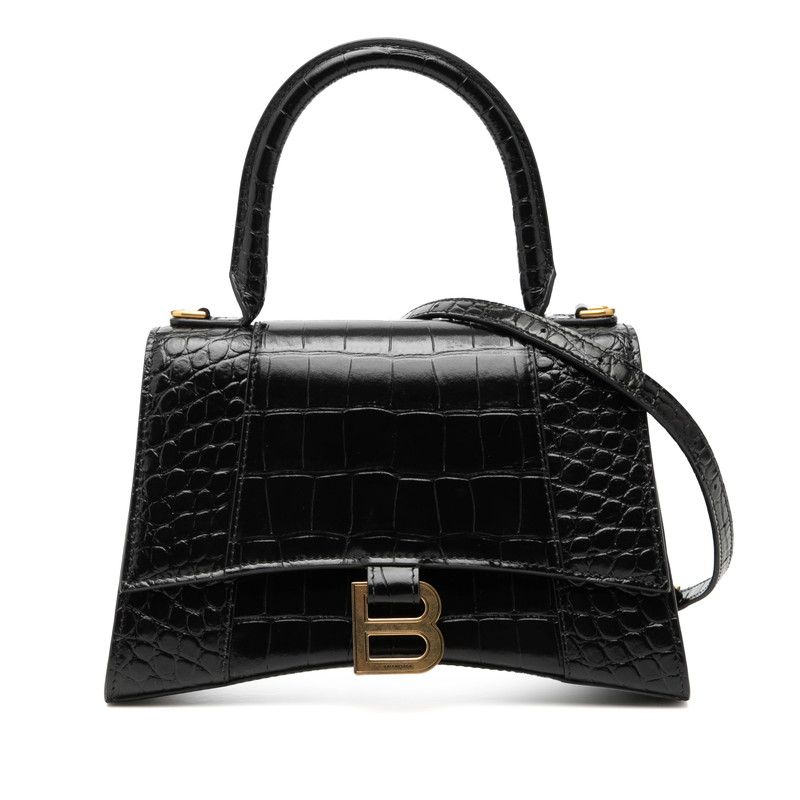 Balenciaga Hourglass Small Croco Shoulder