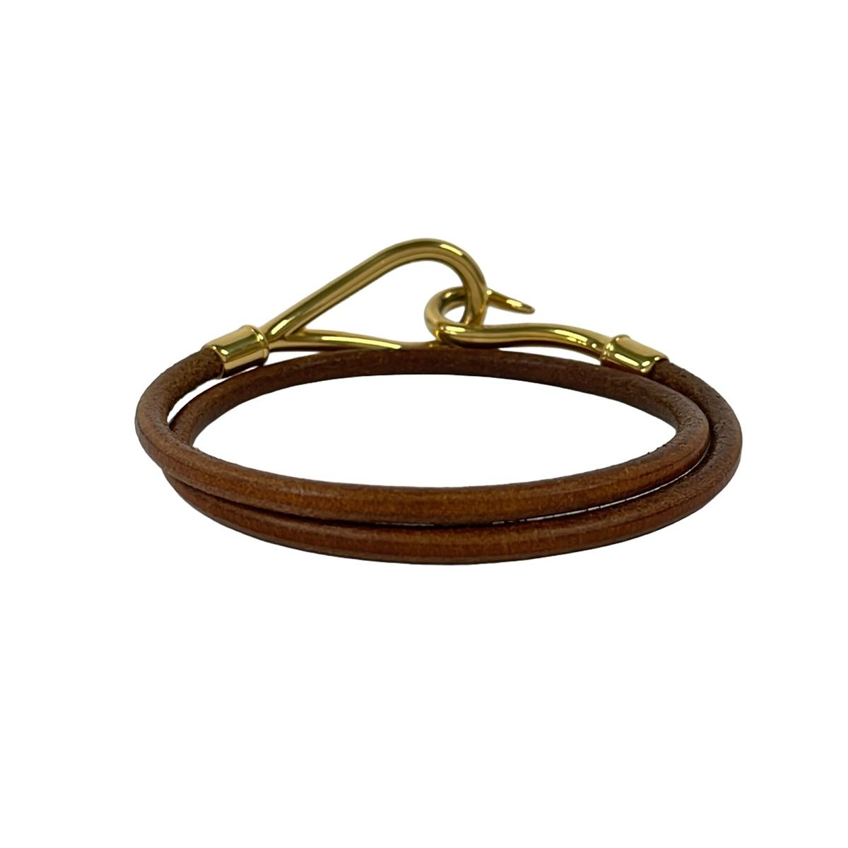 Hermes Bracelet Jumbo Leather Brown Gold Double Strand — view 4