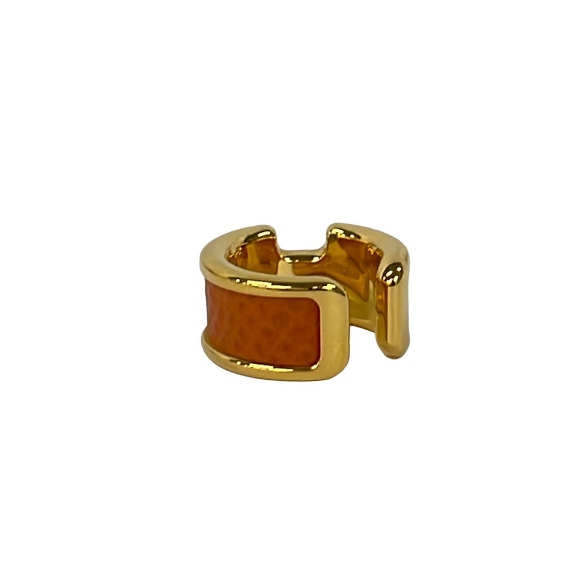 Hermes Earrings Olympe Gold Orange — view 2