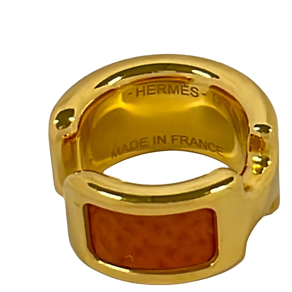 Hermes Earrings Olympe Gold Orange — view 4
