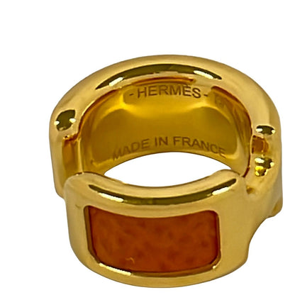 Hermes Earrings Olympe Gold Orange — view 4