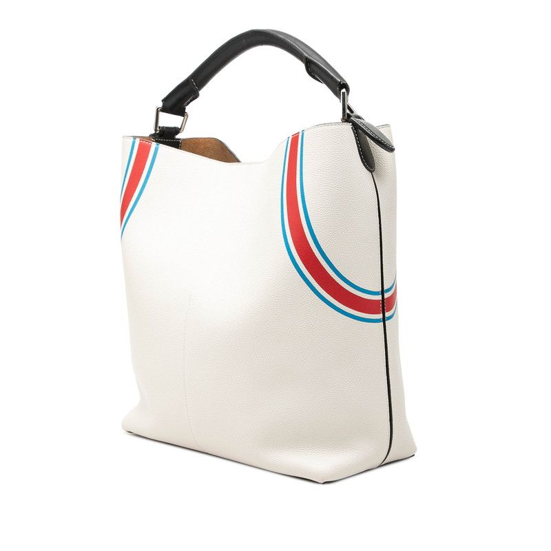 Loewe Anagram T Bucket 2-Way Shoulder Bag White Multicolor Leather — view 2