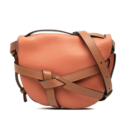 Loewe Anagram Gate Crossbody Shoulder Bag Pink Leather