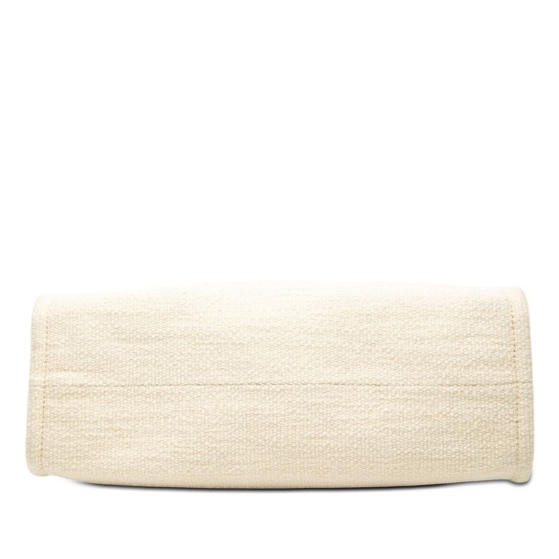 Celine Horizontal Cabas Tote Shoulder Bag Ivory Red Leather Textile — view 3