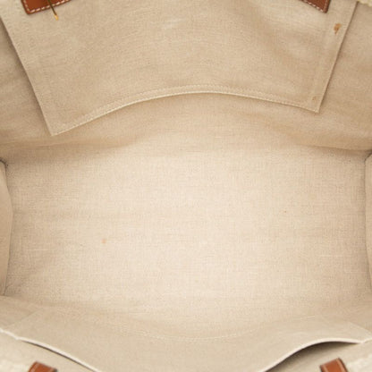 Celine Horizontal Cabas Tote Shoulder Bag Ivory Red Leather Textile — view 4