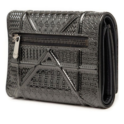Diorama Trifold Wallet Black Patent Leather — view 2