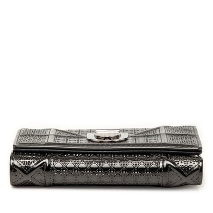 Diorama Trifold Wallet Black Patent Leather — view 3