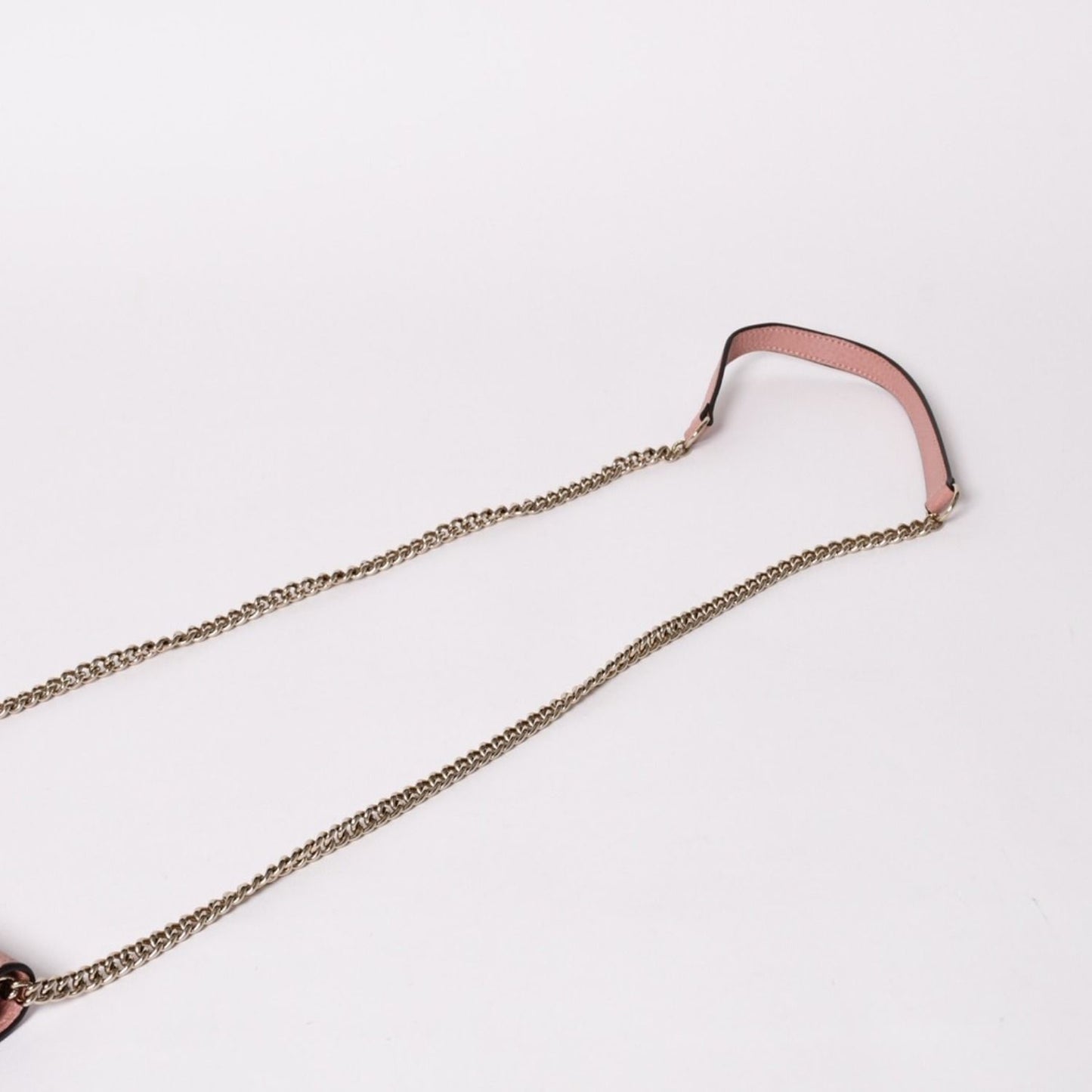 Gucci Interlocking G Chain Wallet Pebbled Leather Shoulder Bag Clutch Pink Gold — view 6