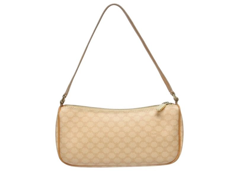 Celine Hobo Mini Handbag Pouch Macadam Pattern Beige