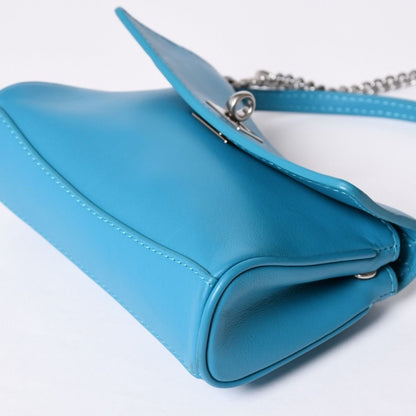 Balenciaga Rodeo Nano Chain Shoulder Bag Leather Blue Matte Silver — view 5