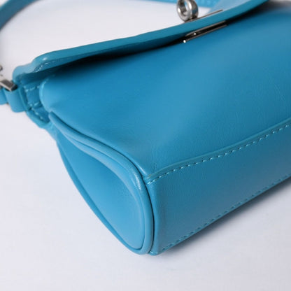 Balenciaga Rodeo Nano Chain Shoulder Bag Leather Blue Matte Silver — view 6