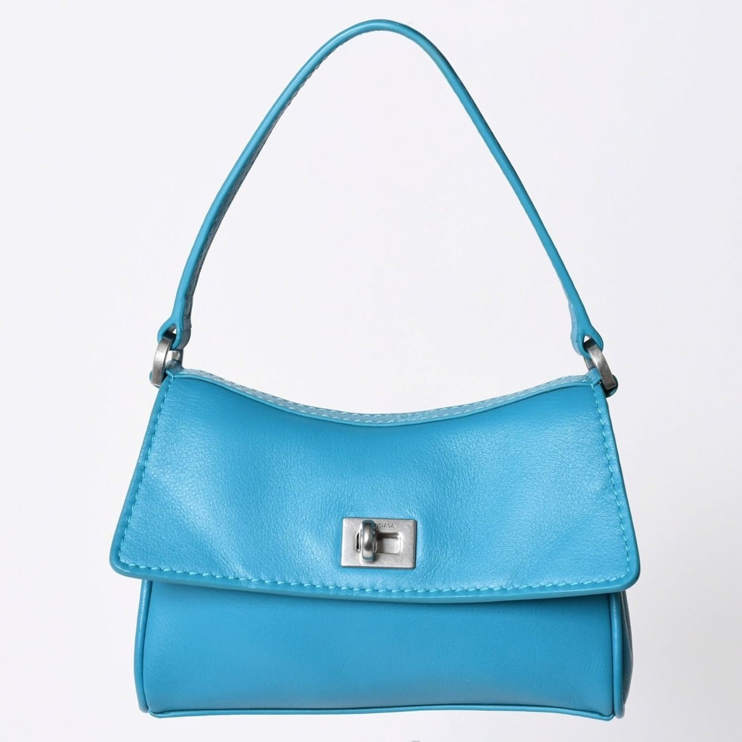 Balenciaga Rodeo Nano Chain Shoulder Bag Leather Blue Matte Silver — view 3