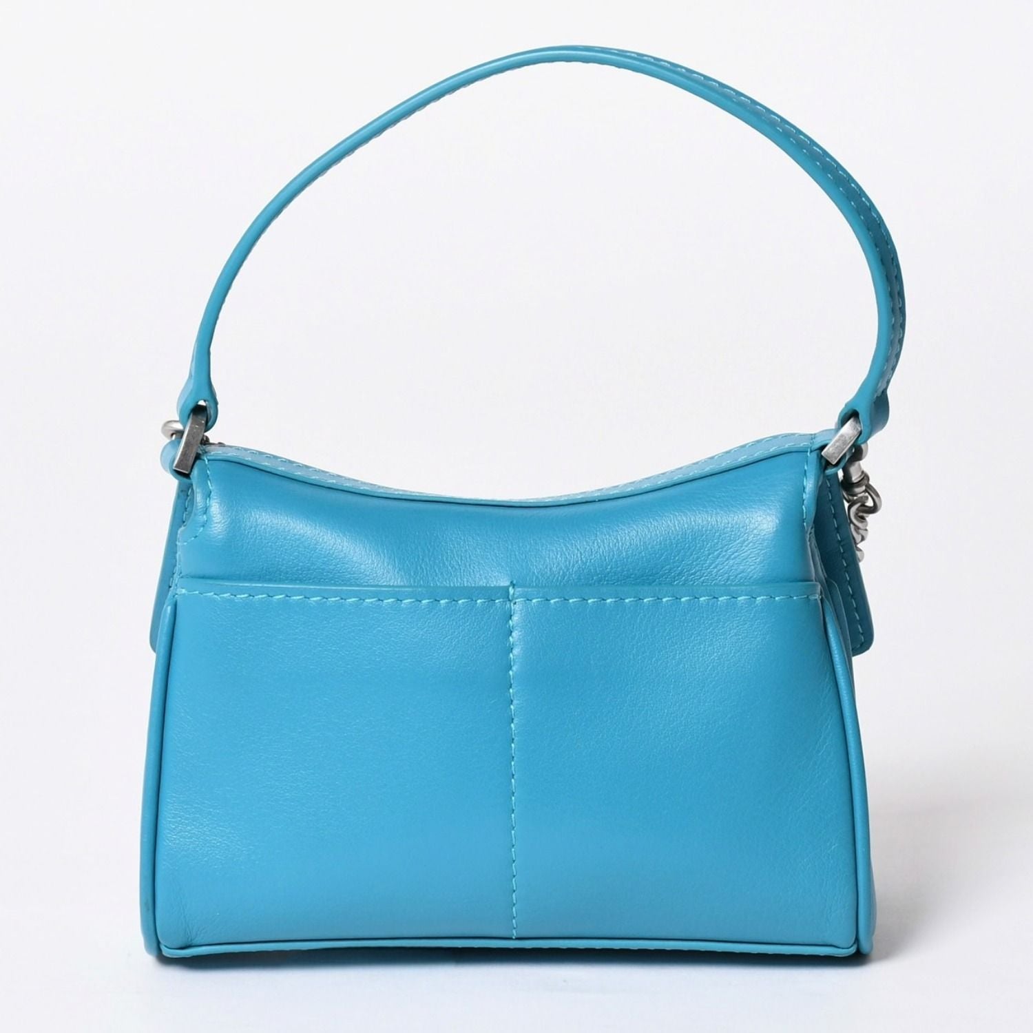 Balenciaga Rodeo Nano Chain Shoulder Bag Leather Blue Matte Silver — view 2