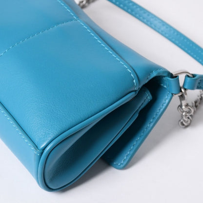 Balenciaga Rodeo Nano Chain Shoulder Bag Leather Blue Matte Silver — view 7