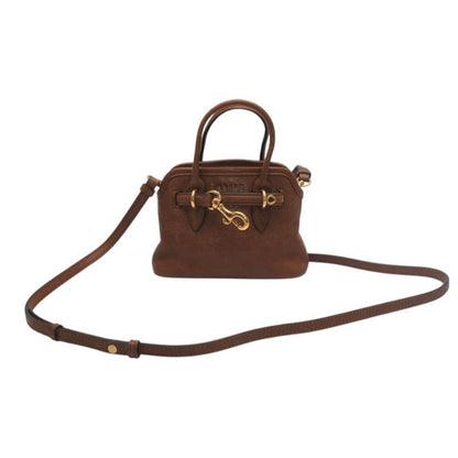 Miu Miu Aventure Micro Top Handle Bag Nappa Leather Brown Gold