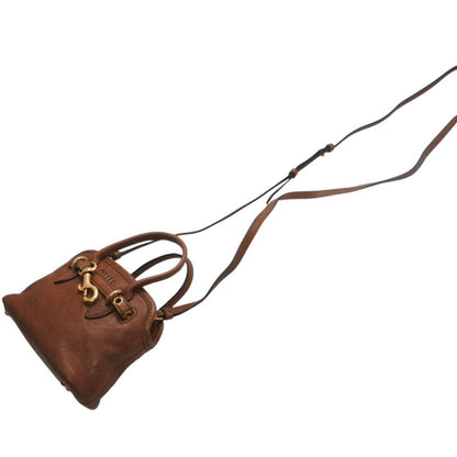 Miu Miu Aventure Micro Top Handle Bag Nappa Leather Brown Gold — view 5
