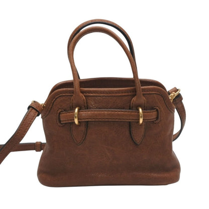 Miu Miu Aventure Micro Top Handle Bag Nappa Leather Brown Gold — view 3