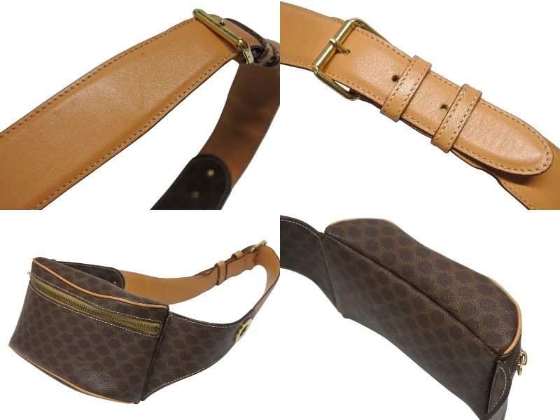 Celine Macadam Waist Bag Leather Brown Gold — view 7