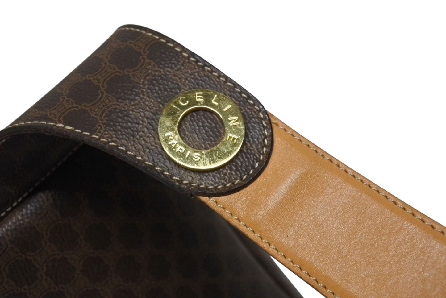 Celine Macadam Waist Bag Leather Brown Gold — view 5