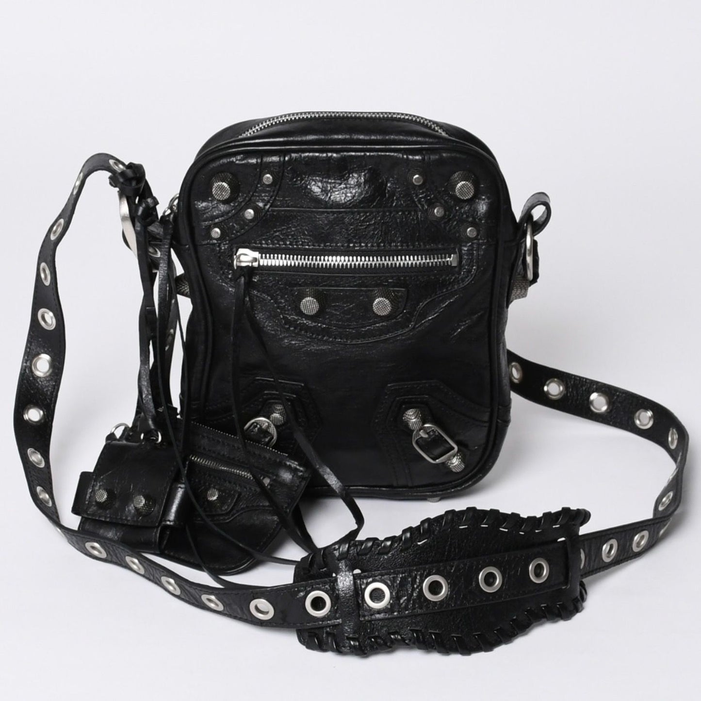 Balenciaga le Cagole XS Shoulder Bag Black Lambskin Silver