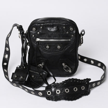 Balenciaga le Cagole XS Shoulder Bag Black Lambskin Silver