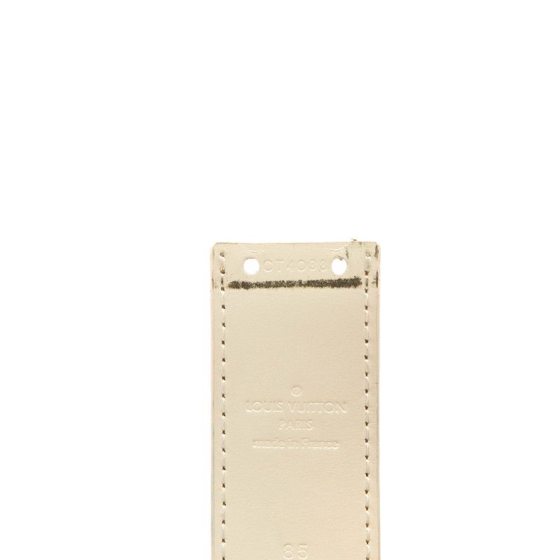 Louis Vuitton Damier Azur Ceinture Carre Belt 85 34 White Leather — view 5