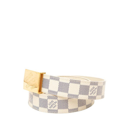 Louis Vuitton Damier Azur Ceinture Carre Belt 85 34 White Leather — view 2