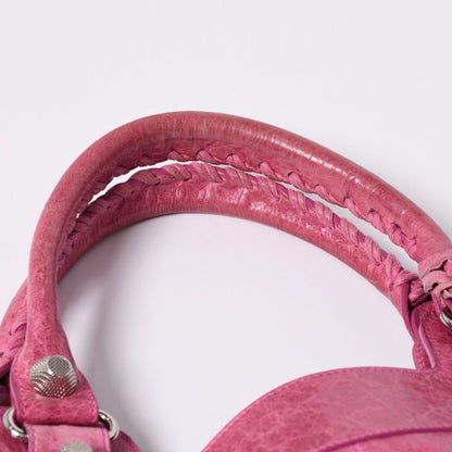 Balenciaga Giant Slim 2-Way Handbag Pink Leather Silver — view 7