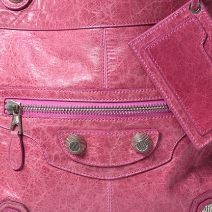 Balenciaga Giant Slim 2-Way Handbag Pink Leather Silver — view 5