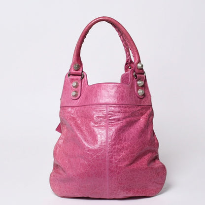 Balenciaga Giant Slim 2-Way Handbag Pink Leather Silver — view 2