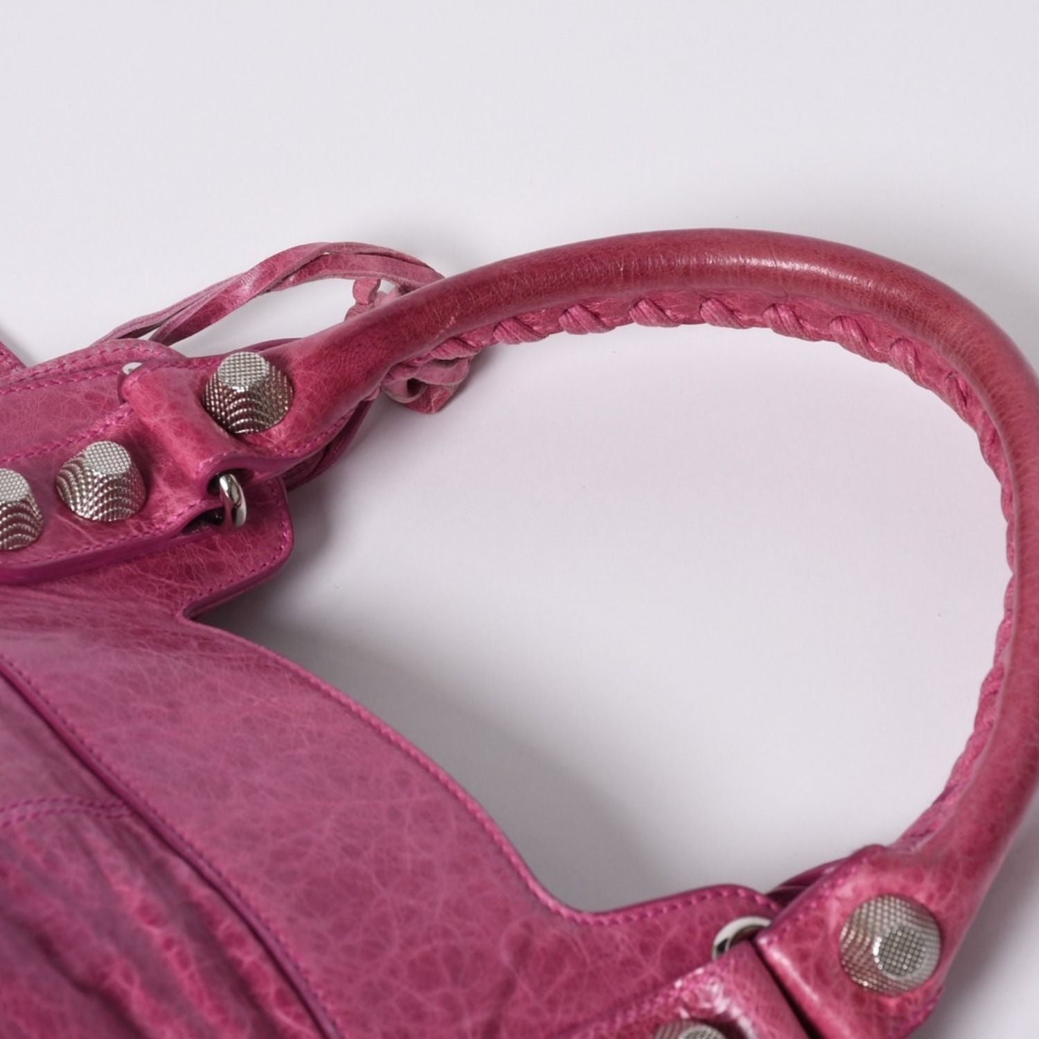 Balenciaga Giant Slim 2-Way Handbag Pink Leather Silver — view 8