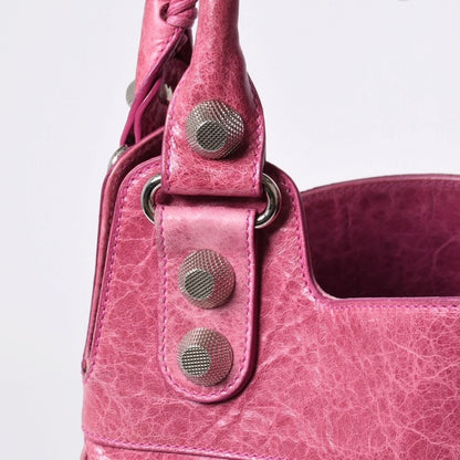 Balenciaga Giant Slim 2-Way Handbag Pink Leather Silver — view 4