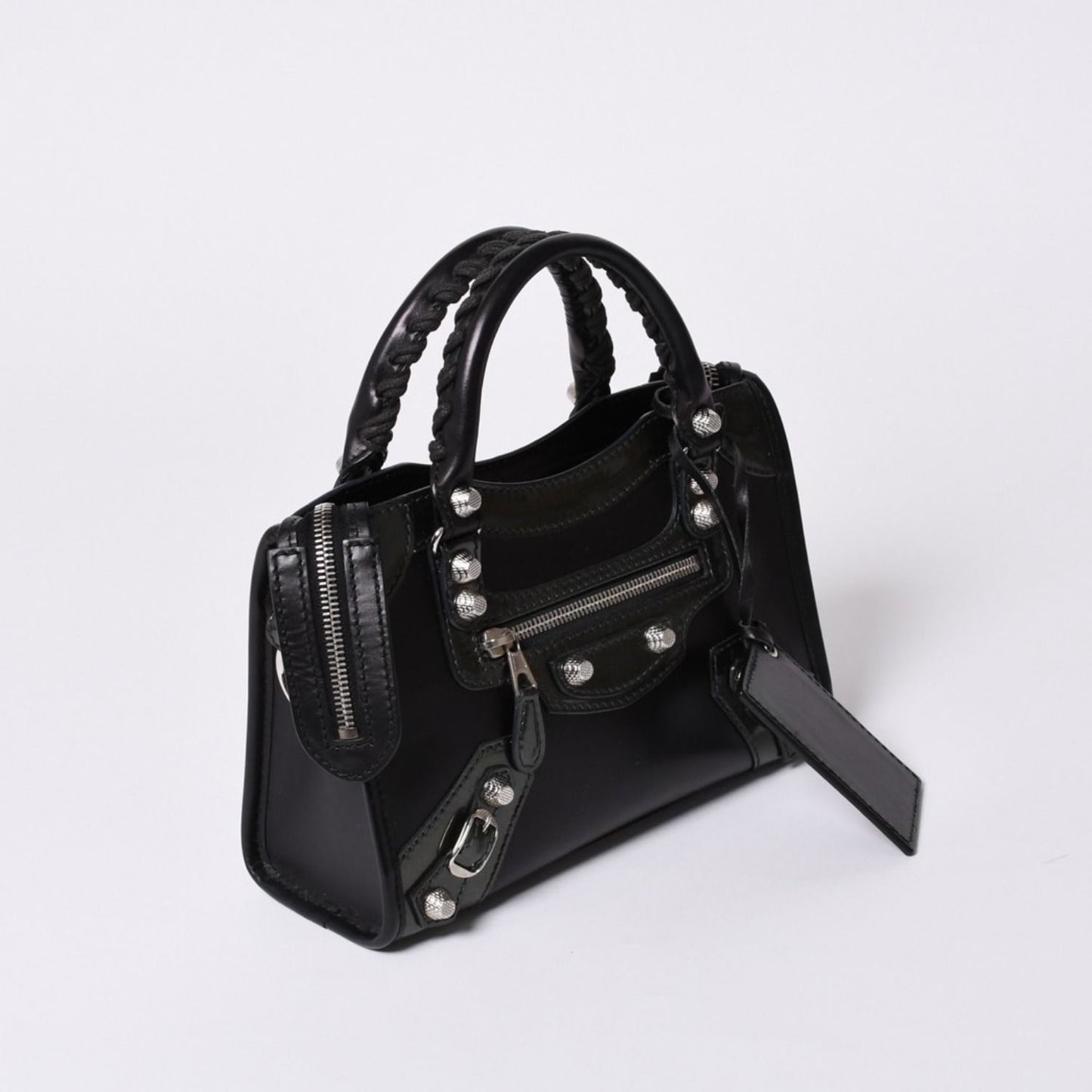 Balenciaga Giant Mini City 2-Way Shoulder Bag Black Silver — view 4