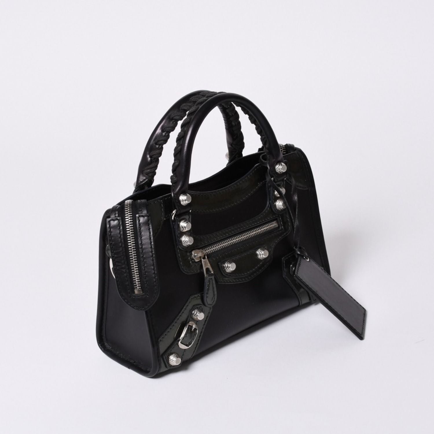Balenciaga Giant Mini City 2-Way Shoulder Bag Black Silver — view 4