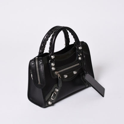 Balenciaga Giant Mini City 2-Way Shoulder Bag Black Silver — view 4