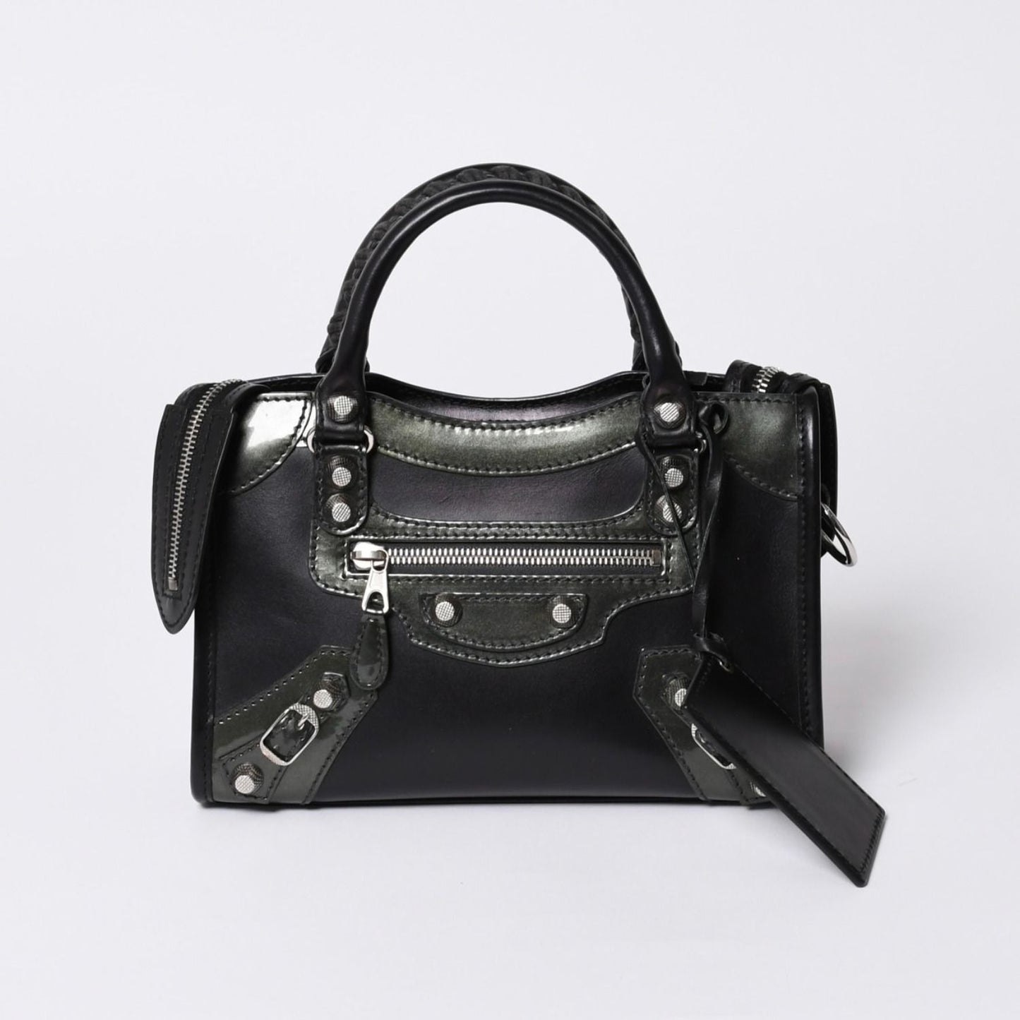 Balenciaga Giant Mini City 2-Way Shoulder Bag Black Silver — view 3