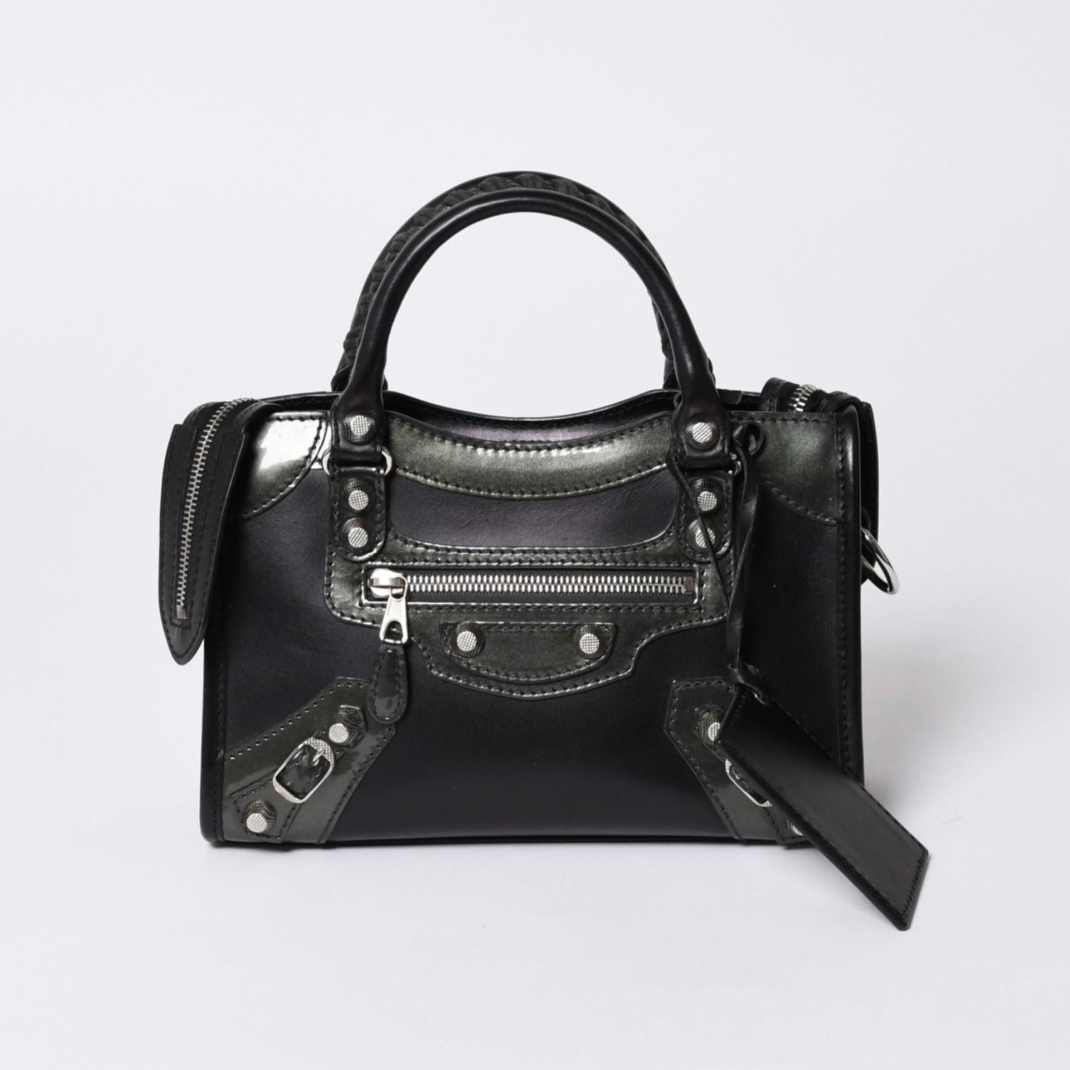 Balenciaga Giant Mini City 2-Way Shoulder Bag Black Silver — view 3