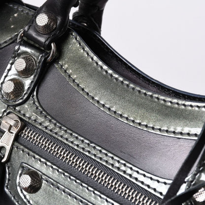 Balenciaga Giant Mini City 2-Way Shoulder Bag Black Silver — view 8