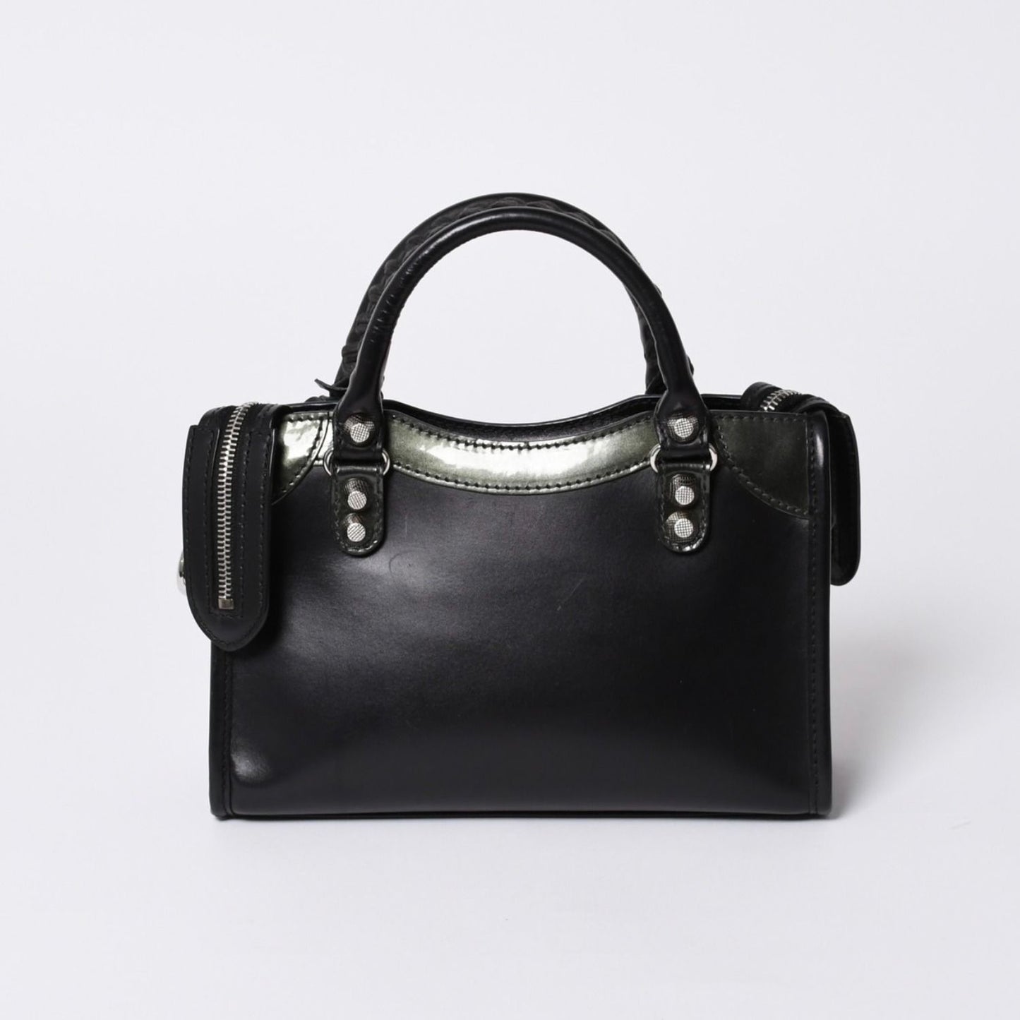 Balenciaga Giant Mini City 2-Way Shoulder Bag Black Silver — view 2