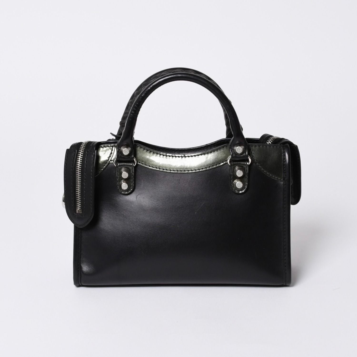 Balenciaga Giant Mini City 2-Way Shoulder Bag Black Silver — view 2