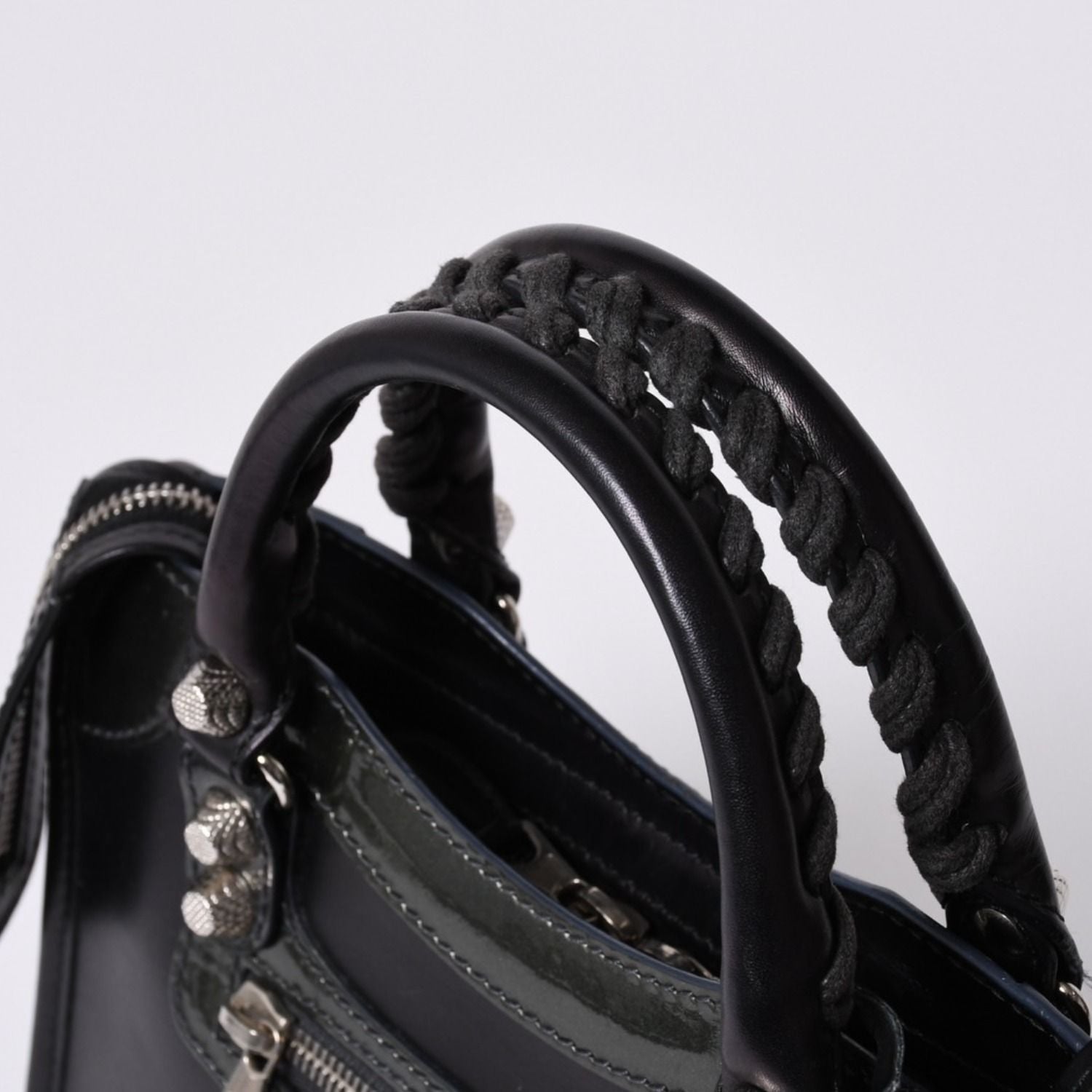 Balenciaga Giant Mini City 2-Way Shoulder Bag Black Silver — view 6