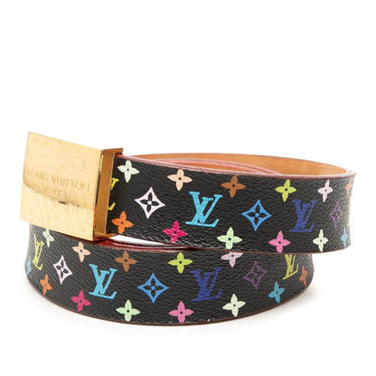 Louis Vuitton Monogram Multicolor Ceinture Carre Belt 90 36 Black Leather — view 2