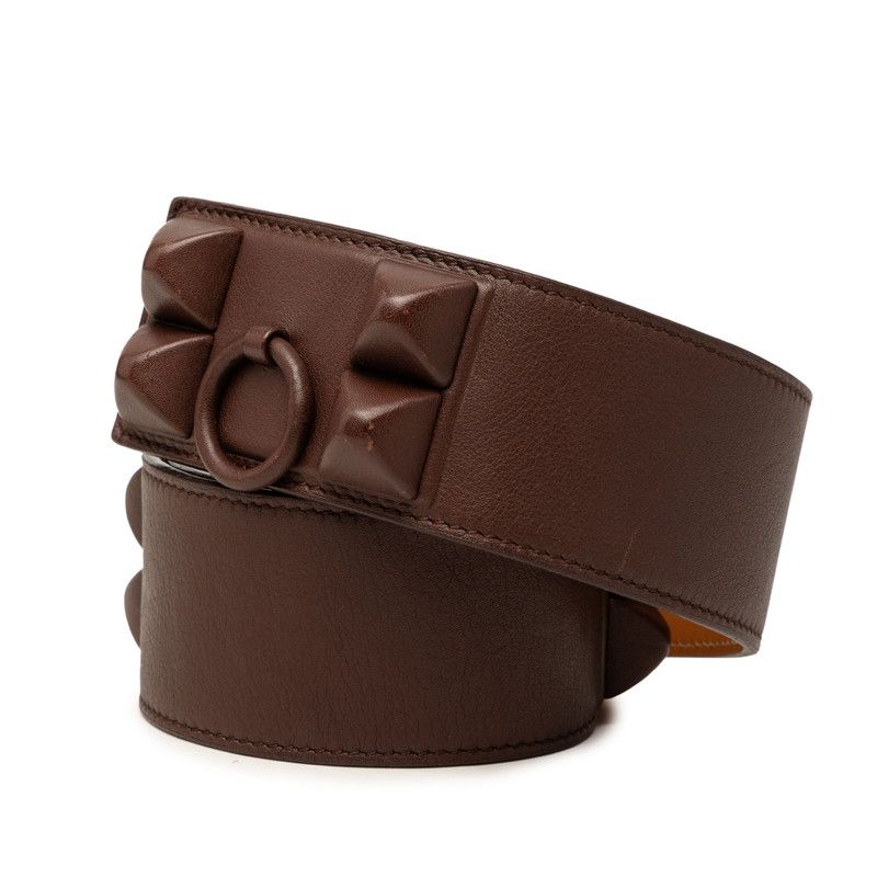 Hermes Collier de Chien 80 Brown Leather 1- Belt — view 2