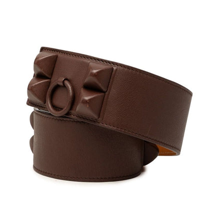 Hermes Collier de Chien 80 Brown Leather 1- Belt — view 2