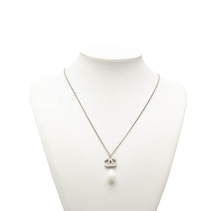 Chanel CC Logo Pendant Silver White Metal — view 5